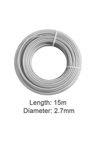 Choice6 خيط جزازة العشب 2.7 مم، 15 م، 5 م/10 م/15 م*2.4 مم/2.7 مم/3 مم/4 مم، ...