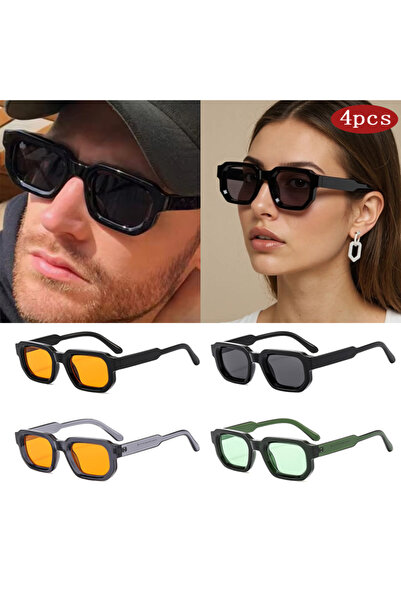 Choice8 نظارات شمسية للسيارة Z08A (4 قطع) - طقم من 4 قطع - إطار صغير مستطيل ج...