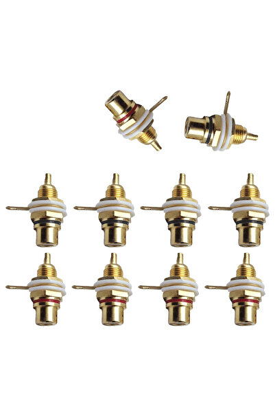 Choice1 10pcs Red Black 10 Pcs Solderable RCA Panel Mount Female Jacks Sket C...