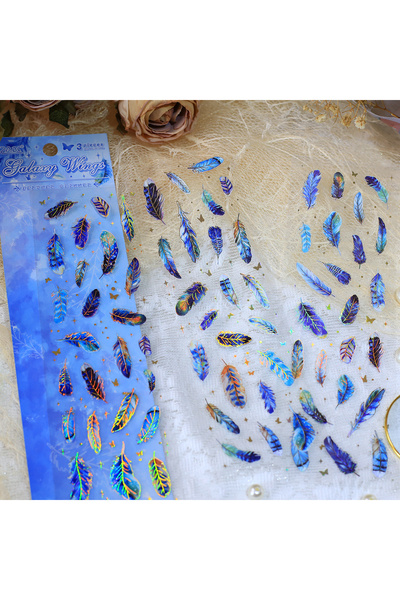 choice2 A 3sheets Feather Stickers Perfect for Water Bottles Scrapbooks Self-...
