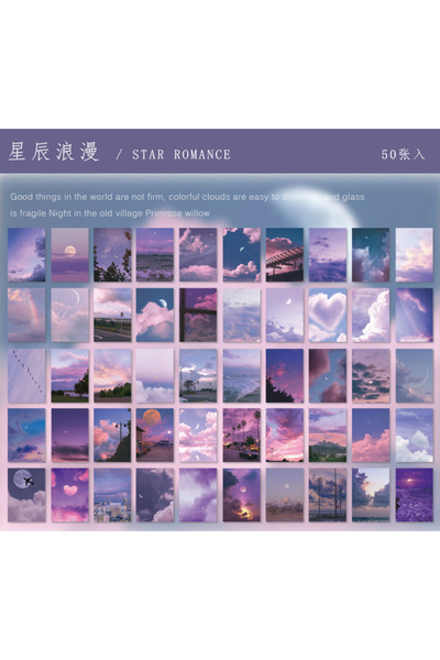 Choice11 R Yoofun 50 ورقة من ملصقات القرطاسية ذات المناظر الطبيعية واللوحات ا...