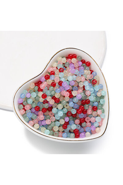 Choice19 ٥٠ قطعة عشوائية مختلطة من ٥٠/١٠٠ قطعة من خرز زجاجي ملون دائري مقلد ل...