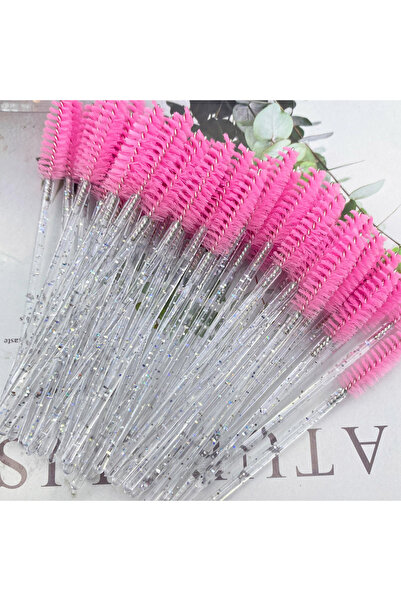 Choice4 50pcs pink 50pcs Eyelashes Brush Crystal Diamond Handle Makeup Brush ...