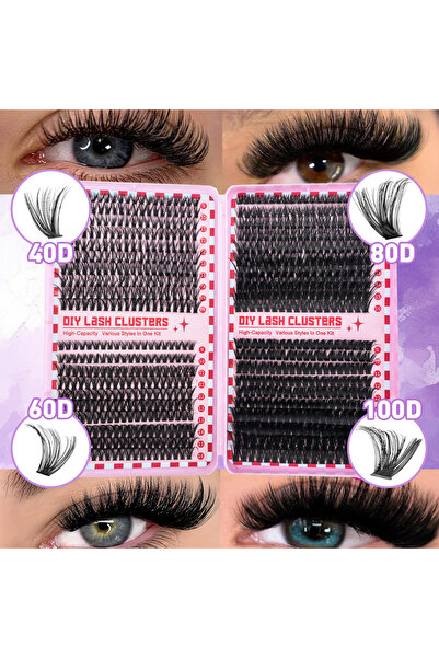 Choice1 406080100D 600pcs Colorful Lashes Cluster Eyelash Book Clusters Exten...