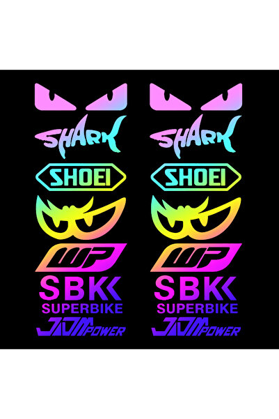 Choice5 Laser Rainbow Racing Sponsor Reflective Motorcycle Stickers Decor Mot...