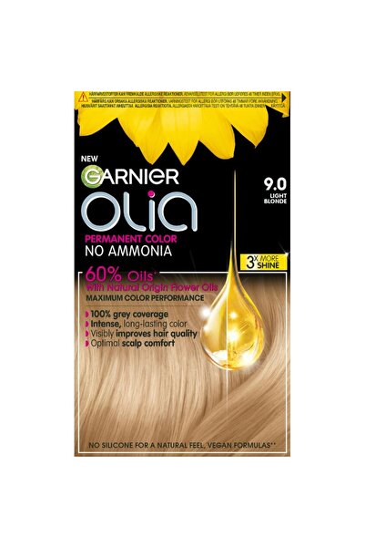 Garnier Set 2 x Permanent Hair Color Without Ammonia, 9.0 Light Blonde, Olia,...