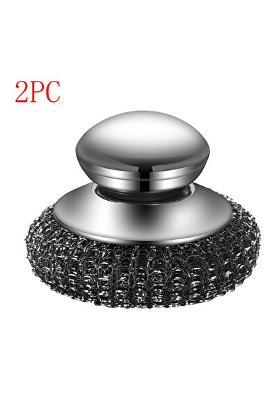 choice2 2PC 1PC Steel Wool Scrubber with Handle Stainless Steel Cleaning Brus...