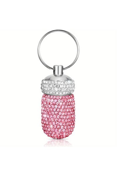 Choice Purple Bling Rhinestone Pill Container Case Waterproof Medicine Dispen...
