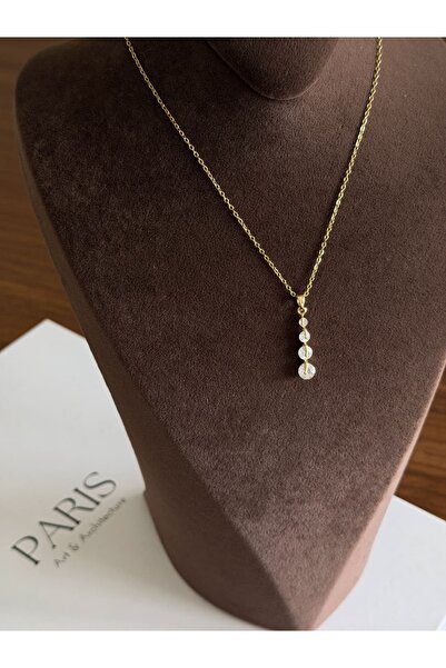 Twenty Eight 4 Stone Steel Necklace