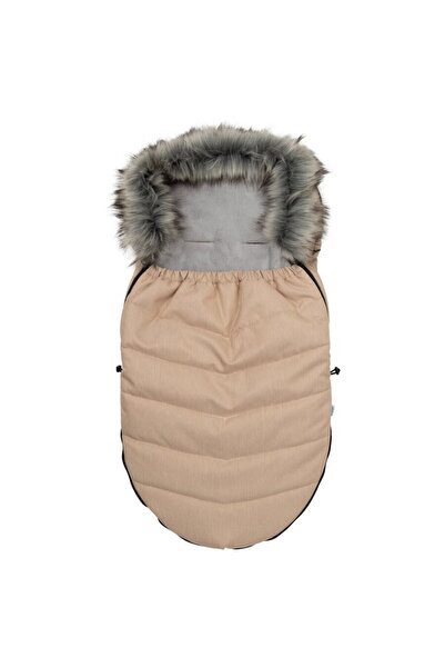 NEW BABY SHOP New Baby baby bib with fur beige