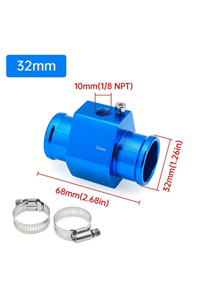Choice11 32MM Adapter Blue Water Temperature Sensor Adapter 26mm 28mm 30mm 32...