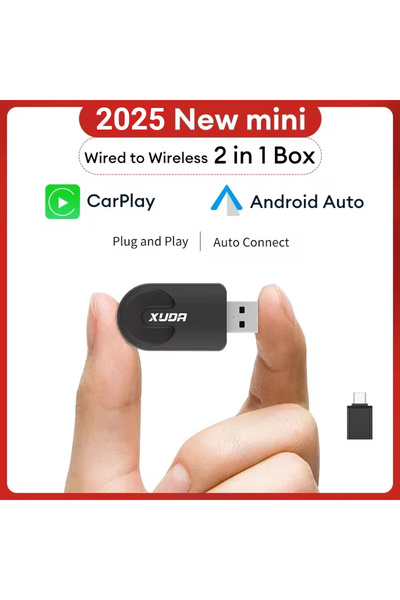 Choice كاربلاي وأوتو XUDA 2025 محول لاسلكي ذكي صغير لـ CarPlay وAndroid Auto،...