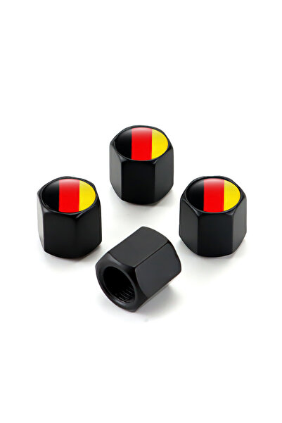 Choice1 أغطية صمامات إطارات السيارات من PT-Germany-BK، 4 قطع/مجموعة، مزينة بع...