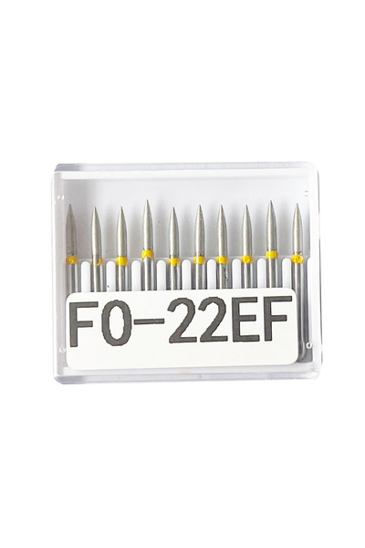 Choice29 مجموعة رؤوس حفر ماسية للأسنان FO-22EF، 10 قطع/مجموعة، قطر FG، مقبض ع...