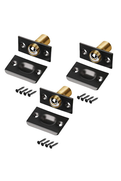 Choice1 أسود - 3 قطع، عبوة من 1/2/3 قطع، مزلاج كروي لأبواب الخزائن، مزلاج كرو...