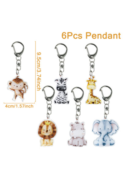 Choice20 طقم مفرش طاولة مكون من 6 قطع بتصميم حيوانات الغابة، مناسب لحفلات أعي...