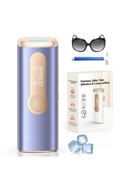 Choice30 جهاز إزالة الشعر بالليزر IPL ICE PRO PURPLE مزود بقابس أوروبي، تبريد...