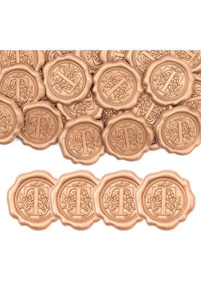 Choice4 ١٠ قطع من ملصقات ختم الشمع على شكل حرف T بتصميم كلاسيكي، أختام ذهبية ...