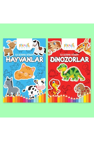 STAAU Çocuk My First Coloring Book Set of 2 - Animals / Dinosaurs
