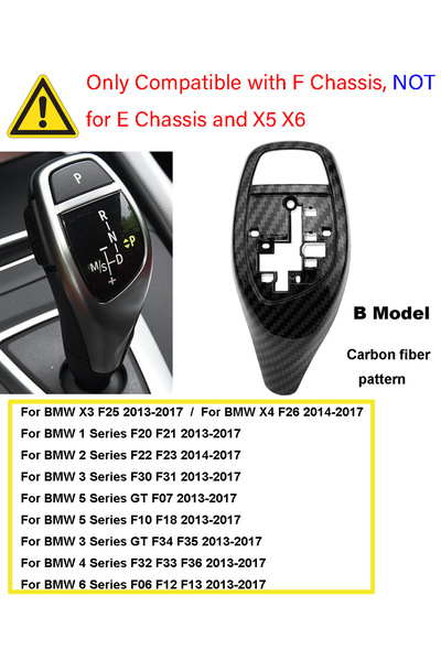 Choice8 غطاء مقبض ناقل الحركة بنمط B-Carbon بديل لسيارات BMW الفئة 1 و2 و3 و5...