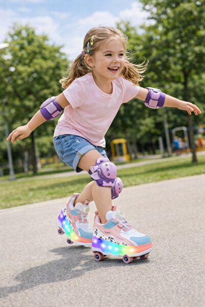 ROCKY SPORT PATENLİ IŞIKLI SPOR AYAKKABISI & TEKERLEKLİ SNEAKERS PATENLİ AYAK...