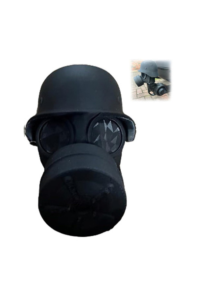 choice2 غطاء وصلة سحب مقطورة أسود اللون مع خوذة فولاذية وقناع غاز، غطاء كرة و...