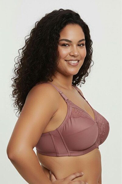 Brashop Pudra Pembe Büyük Beden Toparlayıcı Minimizer Sütyen Balensiz Süngers...