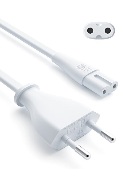 Choice سلك طاقة أوروبي رمادي ممتاز ثنائي الأطراف، مناسب للتلفزيون، بلاي ستيشن...