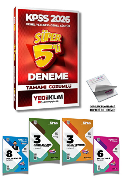 Yediiklim Yayınları 2026 KPSS Genel Yetenek Genel Kültür Tamamı Çözümlü Süper...