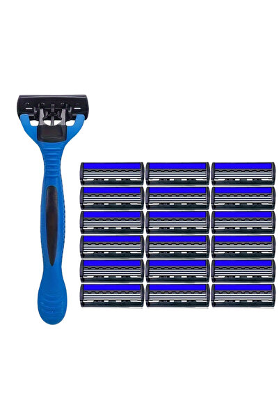 Choice6 ماكينة حلاقة جديدة للرجال، بمقبض واحد و18 شفرة، شفرات من الفولاذ المق...