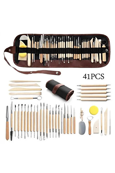 Choice11 مجموعة أدوات نحت طين الفخار (41 قطعة - 5-61 قطعة) مع حقيبة حمل.