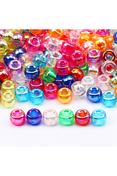 Choice7 B07321 خرز أكريليك دائري 6×9 مم، 100 قطعة، خرز شعر دائري بفتحة كبيرة،...