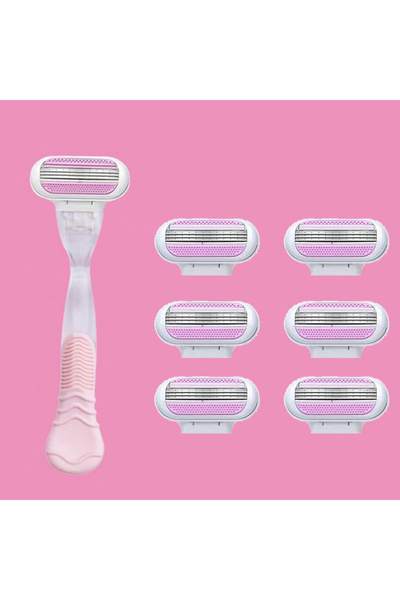 Choice4 مجموعة شفرات حلاقة آمنة للنساء لإزالة شعر منطقة البكيني، تتضمن مقبضًا...