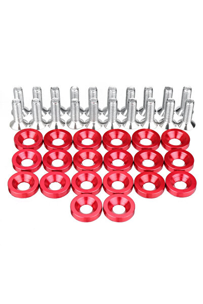 Choice1 40 قطعة من براغي M6 حمراء برأس سداسي من الألومنيوم مع حلقات تثبيت - ت...