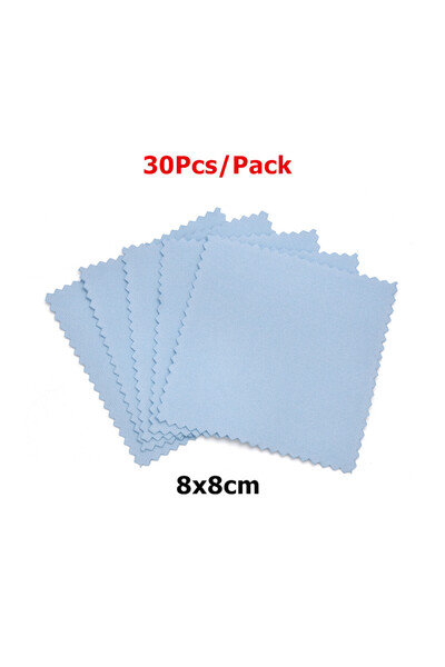 Choice6 8x8cm 30Pcs Blue 60mm 80mm 100mm Jewelry Polishing Cloth Double-Sided...