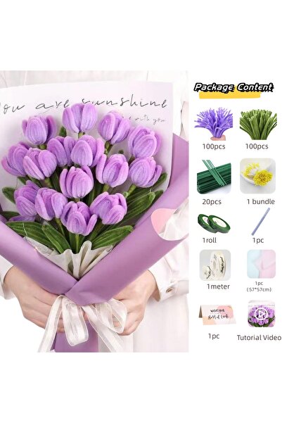 Choice8 مجموعة أدوات حرفية من 200 قطعة من منظفات الأنابيب من أرجواني توليب، ت...