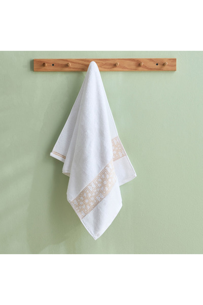Generic منشفة يد قطن منقوش من وايت هيفن ليالي نور لوركس - 50 × 90 سم