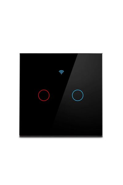 Choice8 مفتاحان ذكيان من نوع Tuya WiFi باللون الأسود، متوافقان مع معايير الات...