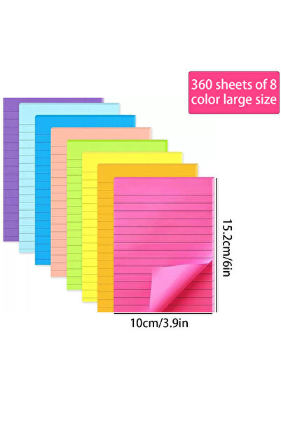 choice2 ملاحظات لاصقة كبيرة الحجم (360 ورقة، 200 ورقة) بأربعة ألوان، قلم تحدي...