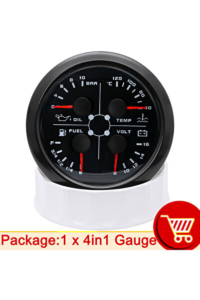choice2 black AD 85MM Fuel Pressure Measurement 4 In 1 Multifunction Gauge Oi...