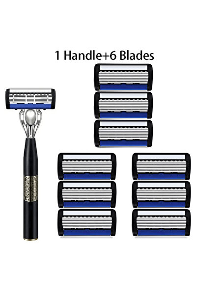 Choice5 ماكينة حلاقة يدوية بسبع طبقات، مقبض واحد، 9 شفرات، شفرات قابلة للاستب...