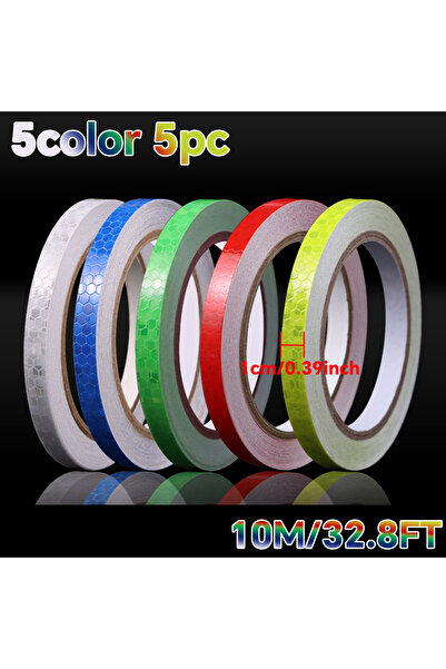 Choice1 شريط عاكس للضوء، 5 قطع، 5 ألوان، شريط تحذير أمان مضيء في الظلام، مقاو...