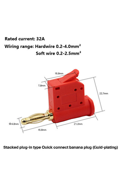 Choice7 5PCS DCJ-R 4MM Stackable Banana Plug High Current Wire Connector Lant...