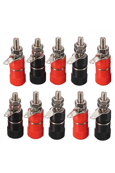 choice2 black red each5pcs 10 PCS Binding Posts Terminals 4mm Banana Plug Ske...