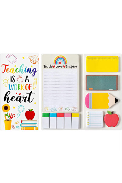 Choice1 مجموعة ملاحظات لاصقة بيضاء بتصميم يوم المعلم. هذه المجموعة متعددة الق...