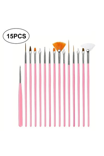 choice2 مجموعة فرش الرسم الدقيقة مكونة من 15 قطعة باللون الوردي - فرشاة رسم م...