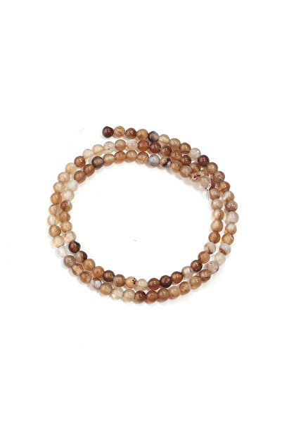 Choice4 4mm 1 String 4/6/8/10/12mm Light Brown Striped Agate Beads Natural St...