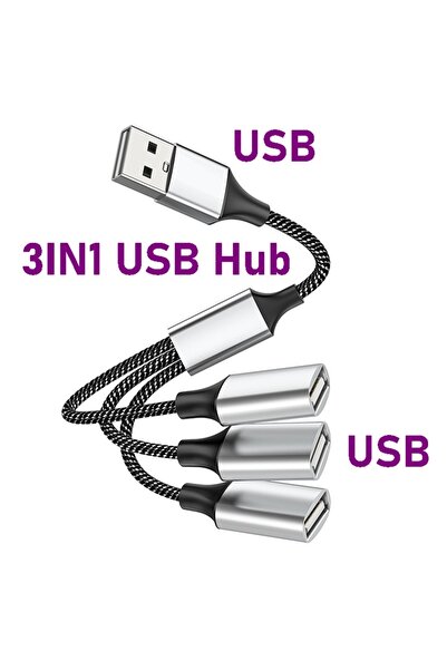 choice2 كابل مقسم USB-A رباعي المنافذ 3 في 1، من النوع C ذكر إلى 3 منافذ USB ...