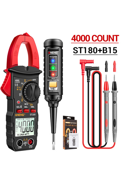 Choice1 قلم اختبار مقياس التيار ANENG ST180 Red-B15، مناسب لـ 4000 عد، متعدد ...