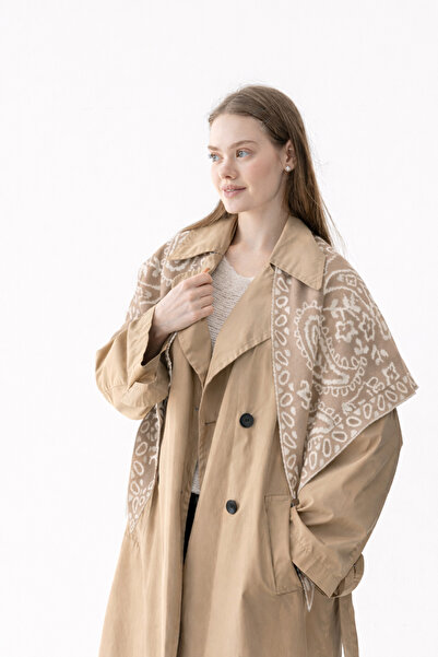 Wega Moda Patterned Triangle Double-Sided Shoulder Shawl – Women's Knitwear S...